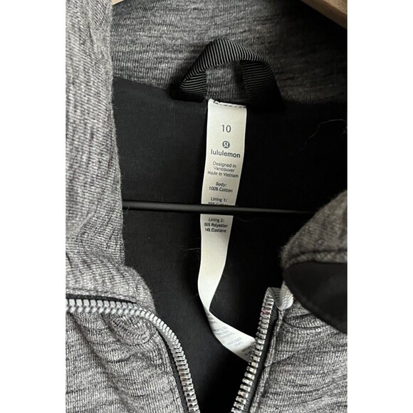 Lululemon Forever Warm 1/2 Zip Quilted Pullover Women's 10 - Gray - Picture 5 of 9
